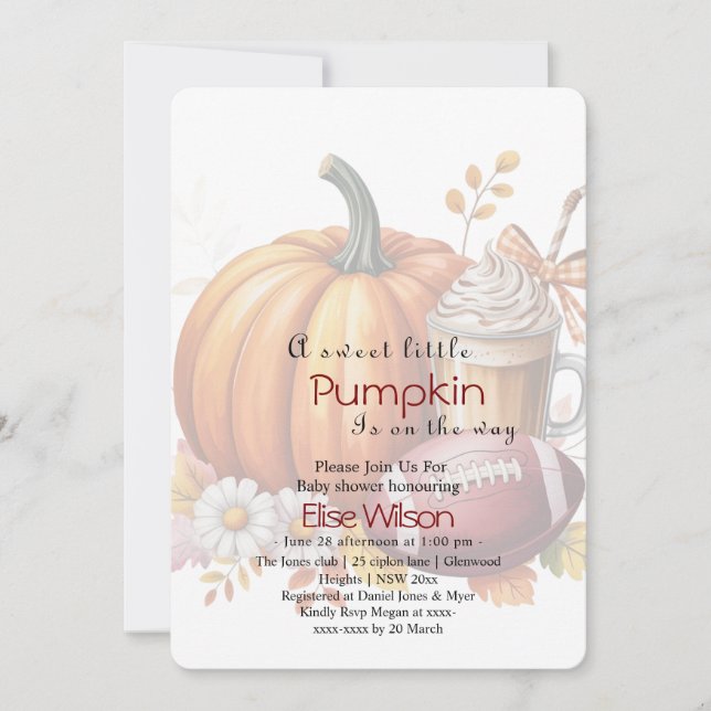 Convite O doce latte de abóbora está a caminho (Frente)