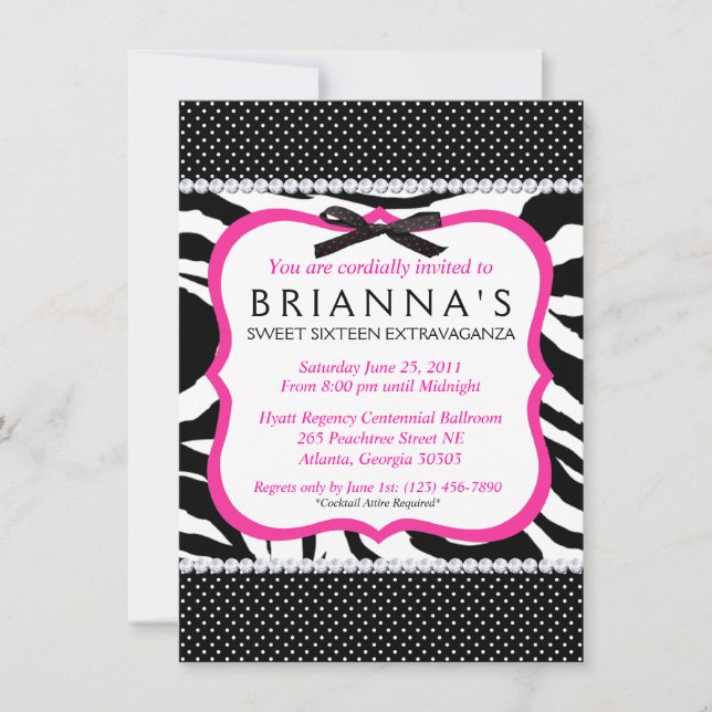 Convite O doce Sassy dezesseis convida (Frente)