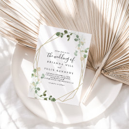 Convite O Dourado Casamento do Confetti Eucalyptus Foliage