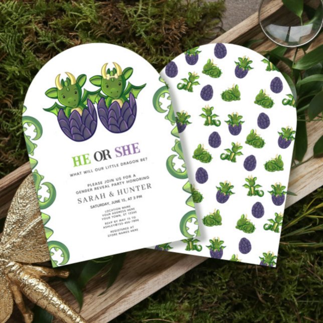 Convite O Dragão Moderno, Ele Ou Ela, Revelam Chá de frald (Criador carregado)