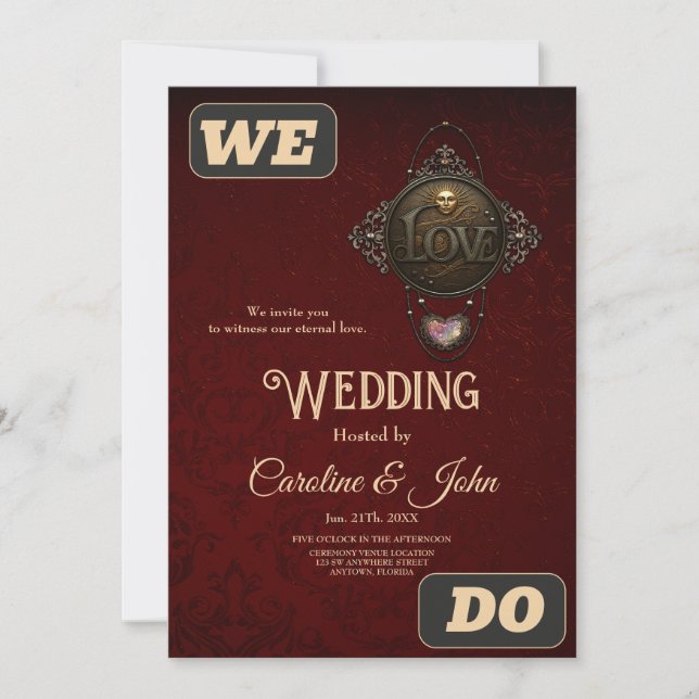 Convite O Emblema do Amor. (Frente)