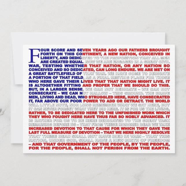 Convite O endereço de Gettysburg convida (Frente)