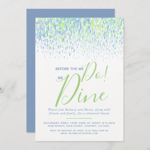 Convite O ensaio de arte azul verde janta antes de nós