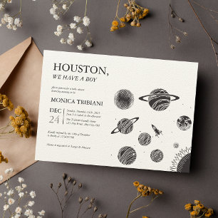 Convite O espaço externo Houston temos um Chá de fraldas