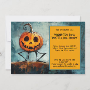 Convite O Espectro do Vinheta do Halloween e a Abóbora