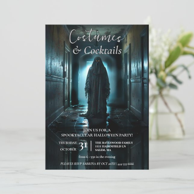 Convite O estranho estranho festival de Halloween (Em pé/Frente)