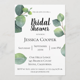 Convite O eucalipto ramifica chá de panela