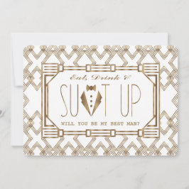 Convite O Excelente Dourado e branco Gatsby será o meu mel