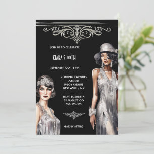Convite O Excelente Gatsby   chic prateada