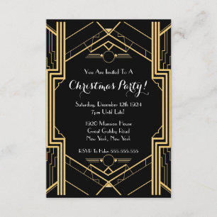 Convite O Excelente Gatsby NYC Themed Christmas Party de 1