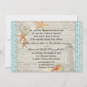 Convite O farol da aguarela descasca o casamento da casa