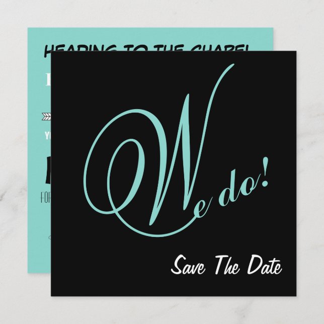 Convite O feliz Casal que salvamos os anúncios de data (Frente/Verso)