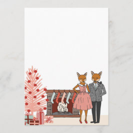 Convite O feriado do casal do Fox do hipster em casa