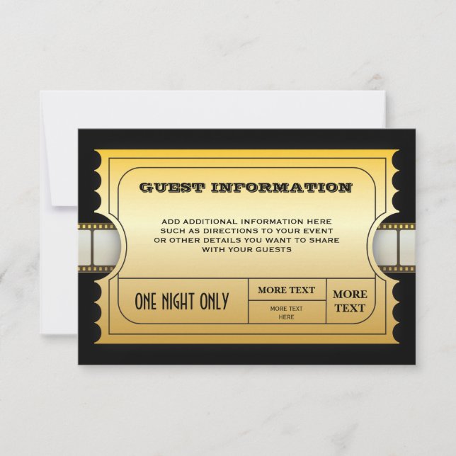 Convite O filme anual concede a partido a inserção dourada (Frente)