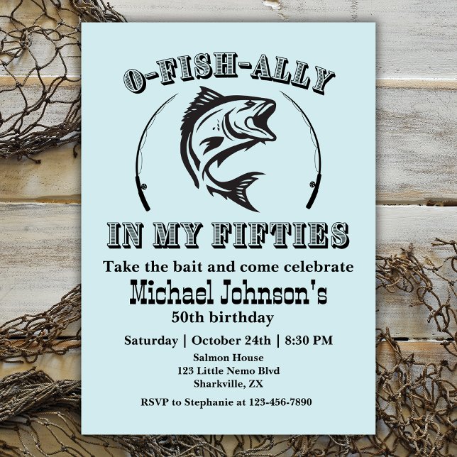 Convite O-fish-ally na minha Anos 50 50ª Festa de aniversá (Criador carregado)