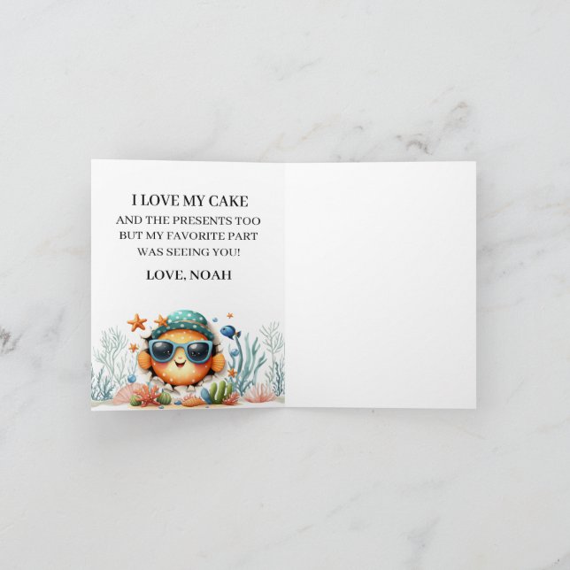 Convite O-Fish-Ally O Grande obrigado de Aniversário de Pe (Interior)