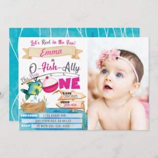 Convite O-Fish-Ally One Girl primeiro aniversario Fish Pho