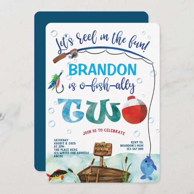 Convite O-fish-Ally, Pequeno Pescador, segundo de Pesca Bi (Frente/Verso)