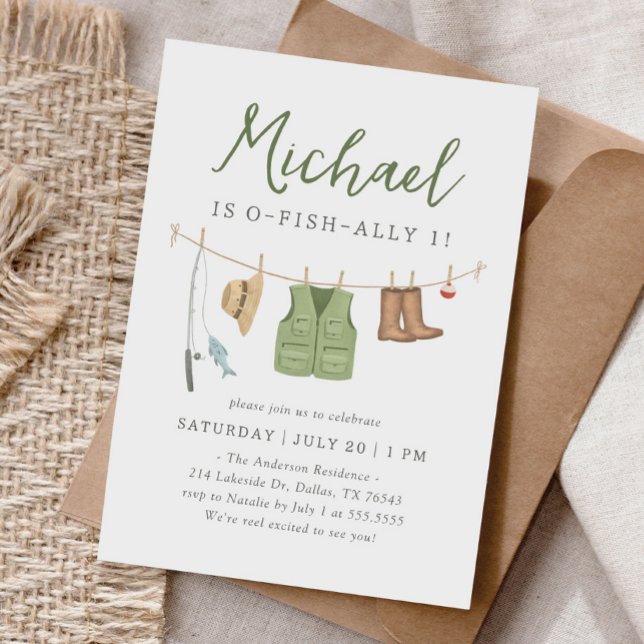 Convite O-Fish-Ally Um primeiro aniversario De Pesca (Criador carregado)