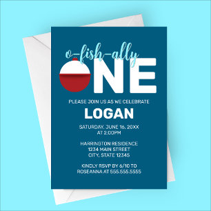 Convite O-Fish-ally Uma Festa de aniversário Minimalista