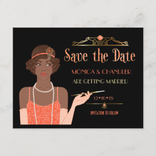 Convite O Flapper rujindo do afro-americano 20s salvar a
