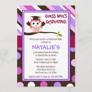 Convite O formando moderno da coruja convida