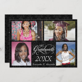 Convite O Formando, preto elegante