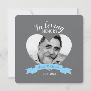 Convite O funeral da fita azul da foto da cerimonia