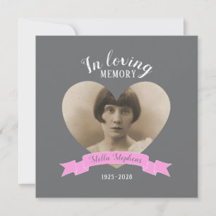 Convite O funeral da fita do rosa da foto da cerimonia