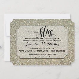 Convite O futuro Chá de panela de Ticket Silver Glitter