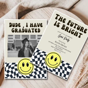 Convite O futuro é a festa de formatura retrógrada brilhan