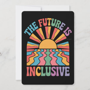 Convite O Futuro É Inclusivo LGBTQ Rainbow Pride Retro