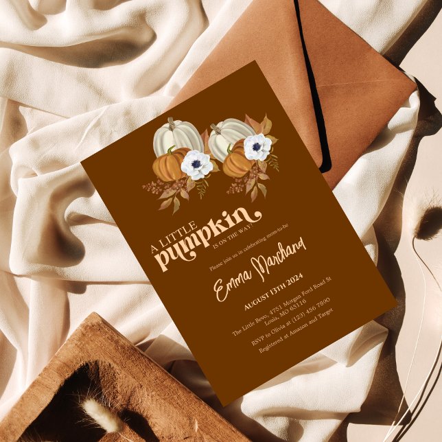 Convite O gênero da abóbora revela o chá de fraldas (Criador carregado)