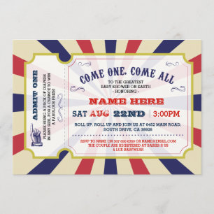 Convite O género do carnaval do circo revela o chá de