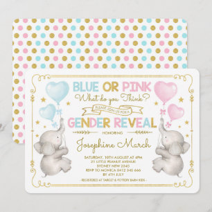 Convite O género do elefante dos gêmeos revela o bebê