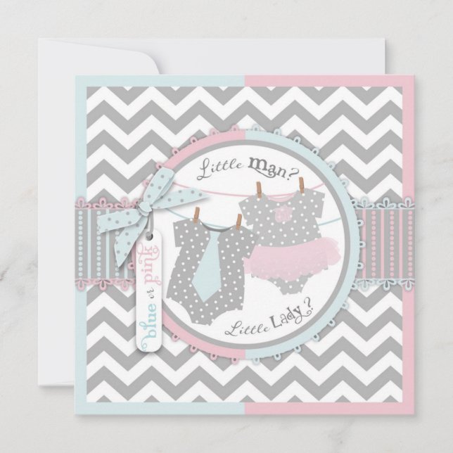 Convite O género do impressão do laço ou do tutu & do (Frente)