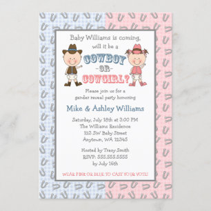 Convite O género do vaqueiro ou da vaqueira revela o