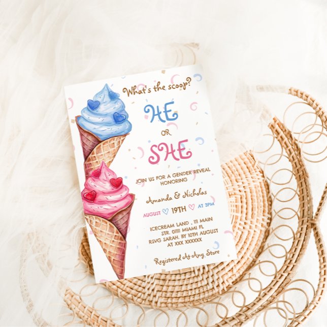 Convite O Gênero Revela O Sorvete (Criador carregado)