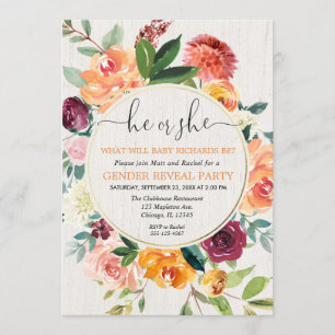 Convite O género rústico floral da grinalda da queda