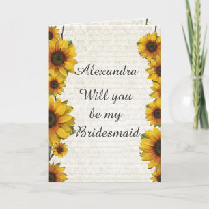 Convite O girassol amarelo elegante você será minha dama d