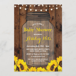 Convite O girassol de madeira do frasco rústico do partido