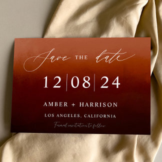 Convite O glamour preto laranja queimado boho salva a data