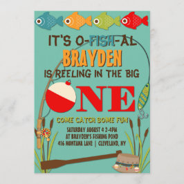 Convite O Grande Tema De Pesca Boas Primeiro Aniversário
