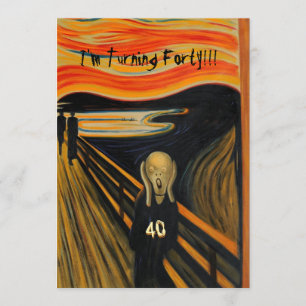Convite O gritar - aniversário de 40 anos engraçado
