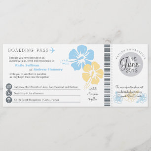 Convite O hibiscus floresce o casamento da passagem de