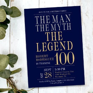 Convite O Homem O Mito A Lenda 100 Festa de aniversário