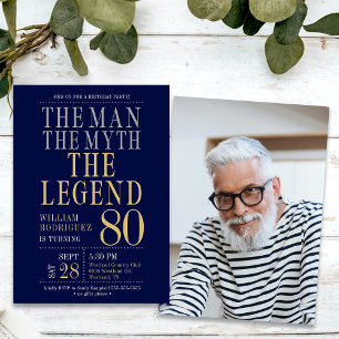 Convite O Homem O Mito A Lenda Foto 80º Aniversário