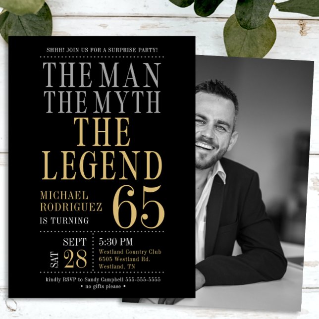 Convite O Homem O Mito A Lenda Surpreende O 65º Aniversári (Criador carregado)