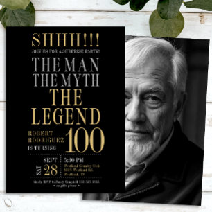 Convite O Homem O Mito A Lenda Surpresa 100 Aniversário