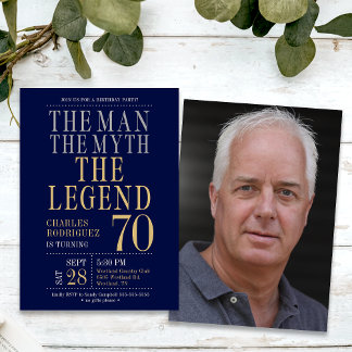 Convite O Homem O Mito O 70 de Foto da Legenda Aniversário